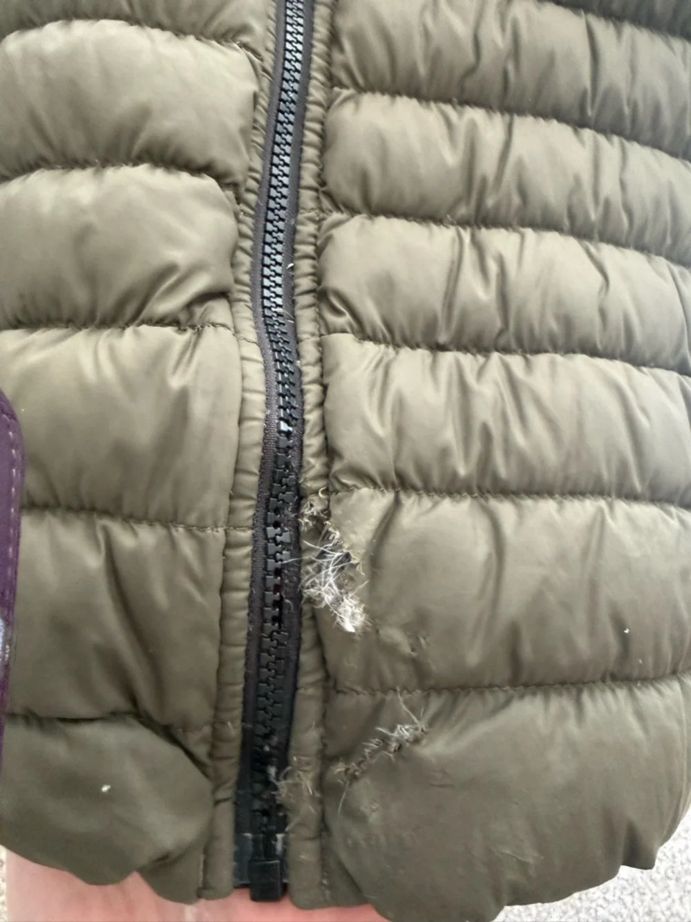 The North Face Quilted Hooded Jacket in Olive and Black